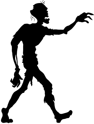 Zombie Silhouette Sticker - Zombies Eat Flesh Subway Parody (374x490), Png Download