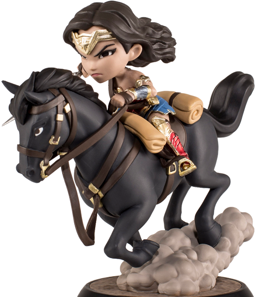 Wonder Woman Movie - Q Fig Wonder Woman On Horse (600x600), Png Download