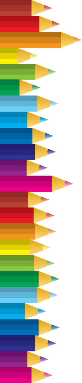 Pencil Border Clipart - Color Pencil Border Clipart (342x1600), Png Download