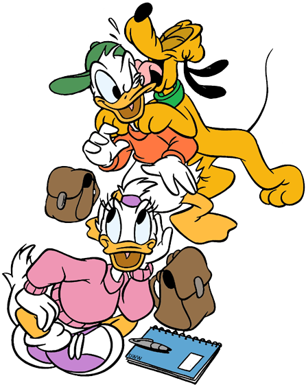 Back To School Clipart Disney - Daisy Duck And Pluto (446x564), Png Download