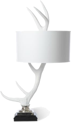White Elk Antler Table Lamp - Elk Antler Table (447x564), Png Download