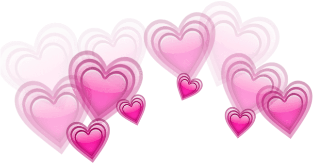 Hearts Love Heart Crown Beautiful Sticker Stickers - Pink Heart Crown Png (700x345), Png Download