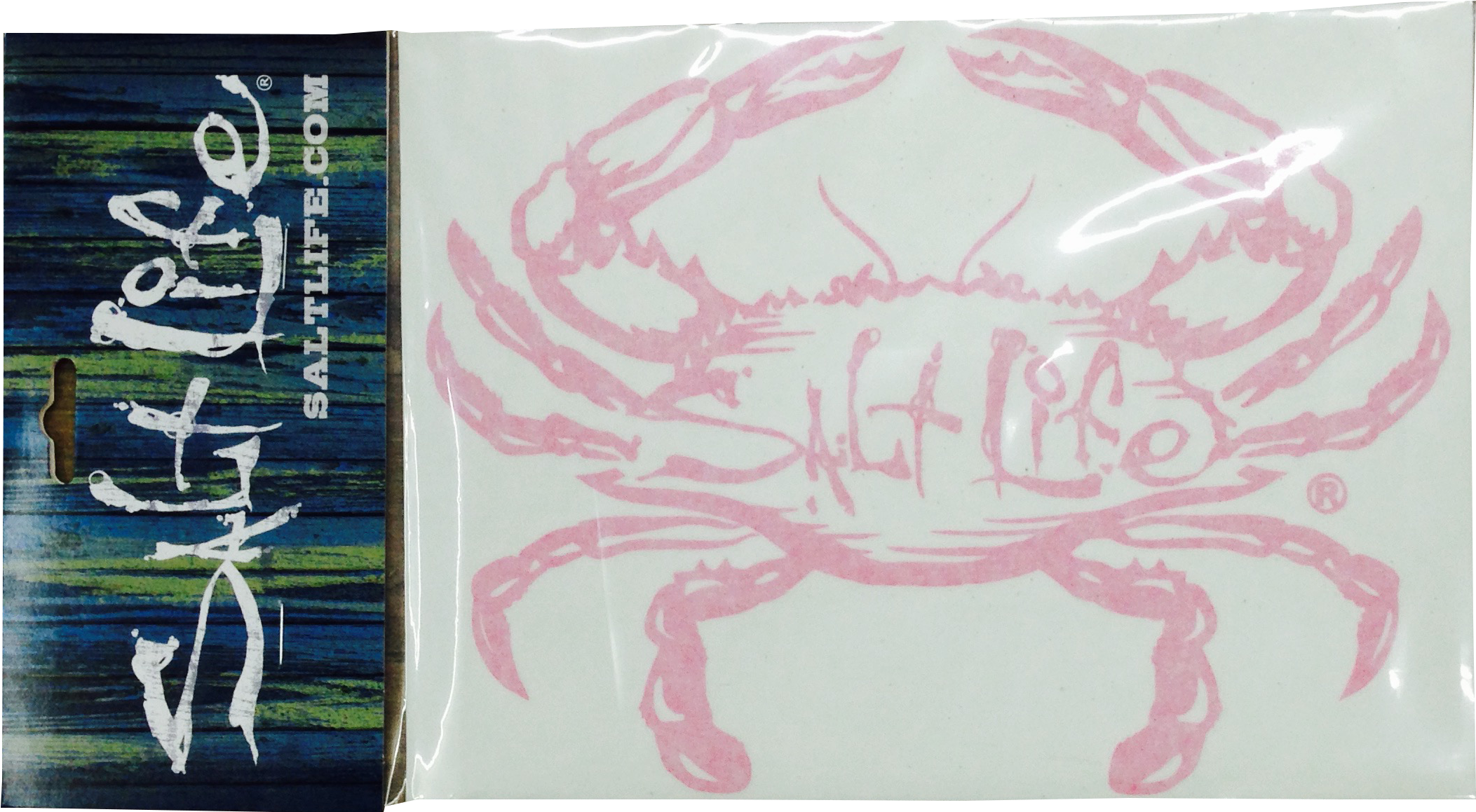 Surf Sticker With Pink Crab And Salt Life Logo - Salt Life Signature Decal - White - Size: Medium - (3264x2448), Png Download