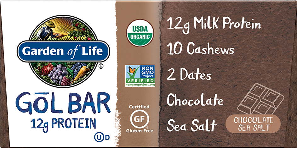 Garden Of Life Gol Bar, Chocolate Sea Salt Flavor, - Garden Of Life (1000x1000), Png Download