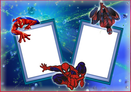 Spiderman Clipart Photo Frame - Spiderman Birthday Frame Png (448x316), Png Download