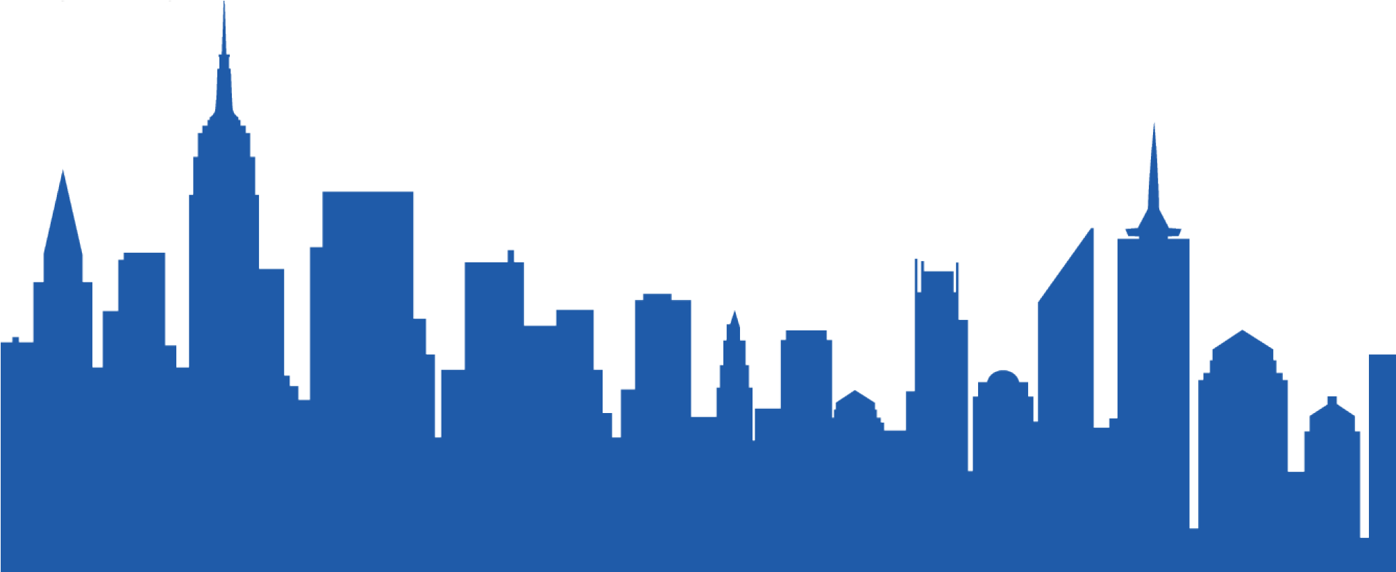 City Skyline - Png City Skyline Blue (2010x849), Png Download