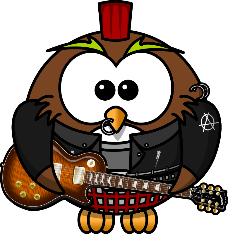 Clipart Barn Owl - Punk Owl Cartoon (779x800), Png Download
