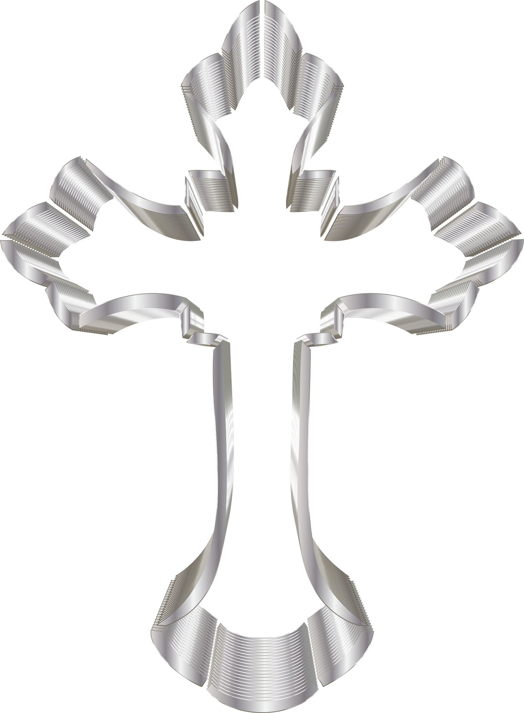 This Free Icons Png Design Of Silver Ornate Cross No (1674x2276), Png Download