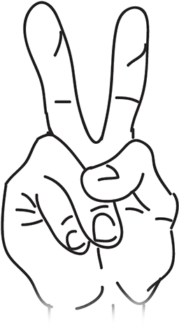 Clip Art 2 Fingers (500x500), Png Download