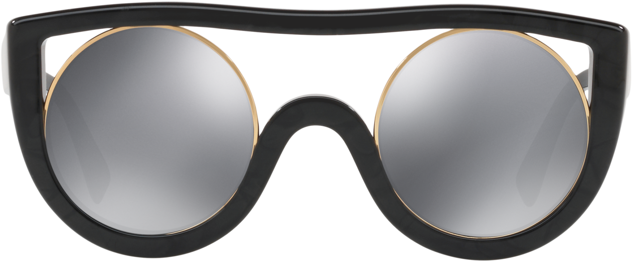 Ayer Sunglasses, Alain Mikli Gold-rimmed Gray Lenses - Style (2000x1000), Png Download