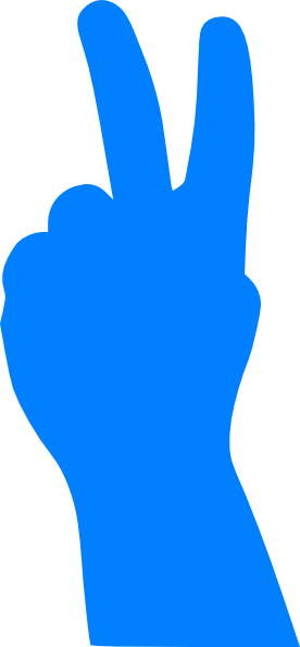 Hand Clipart Peace - Peace Sign Hand Blue (276x594), Png Download