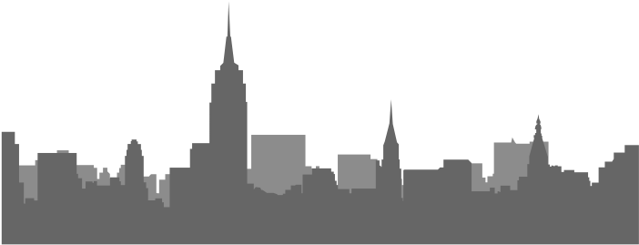 Black And White Picture Nyc Skyline (702x269), Png Download