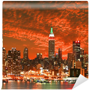 Poster: Gary718's Manhattan Skyline At Christmas Eve, (400x400), Png Download