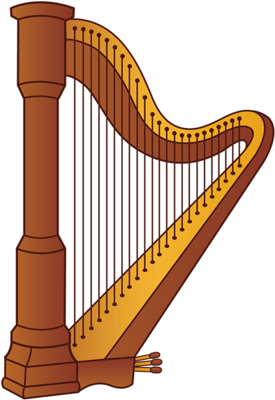 Clip Transparent Harp Png Picture Gif Veci Pinterest - Harp Clipart (423x600), Png Download