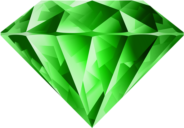 Diamond Clipart Green Diamond - Green Diamond Clipart (600x418), Png Download