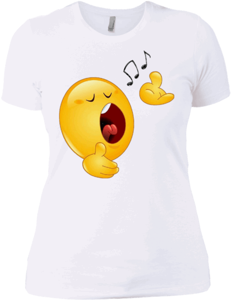 Singing Emoji Chorus Glee Club Music Notes Choir Shirt - Singing (600x600), Png Download
