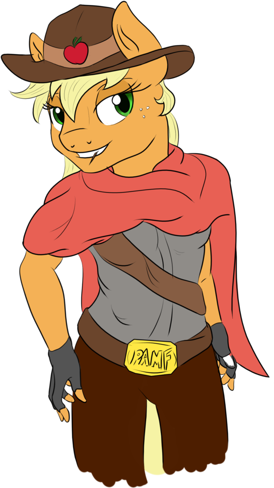 Anthro, Applejack, Artist - Cartoon (593x1024), Png Download