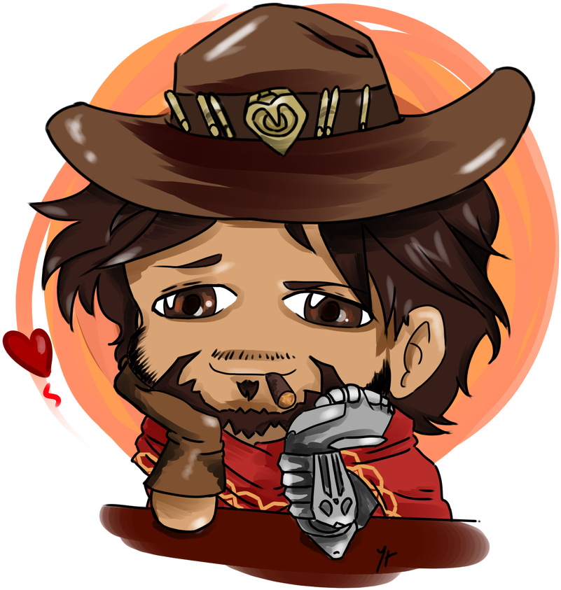 #mccree X Mei Hashtag On Twitter - Chibi Cowboy (1200x900), Png Download