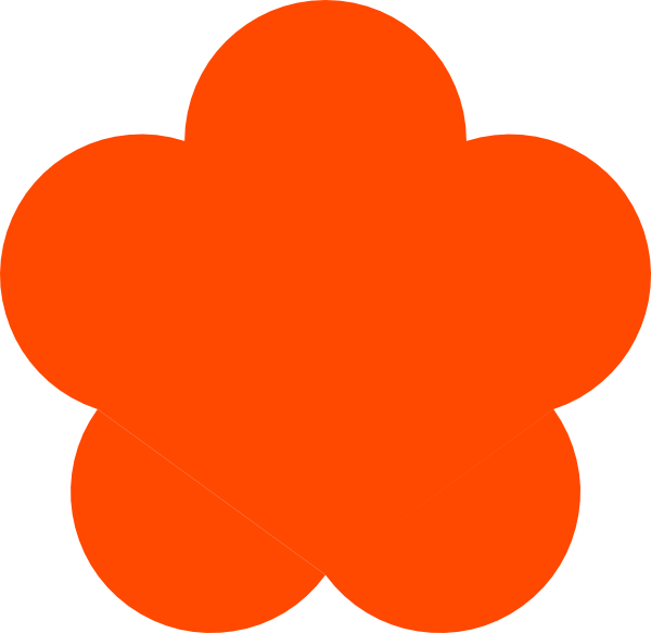Orange Yellow Flower Clip Art At Clker - Flower Shape Clipart (600x583), Png Download