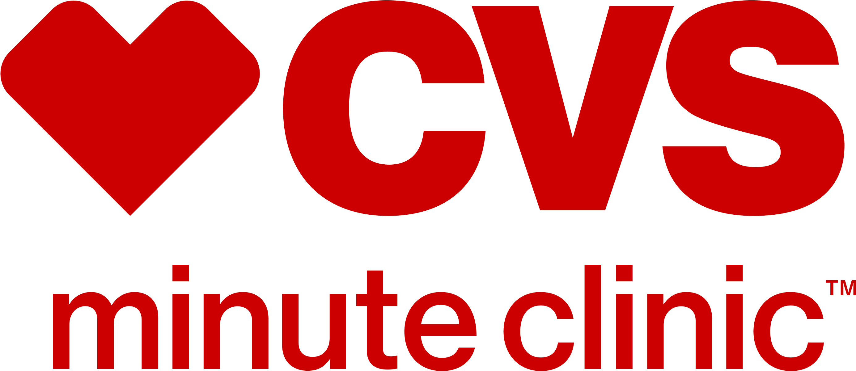 Cvs Minuteclinic Downloadable Logo Stacked - Minute Clinic Logo Png (2778x1200), Png Download