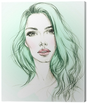 Woman Portrait - Kunstdruk: Woman Portrait .abstract Watercolor .fashion (400x400), Png Download