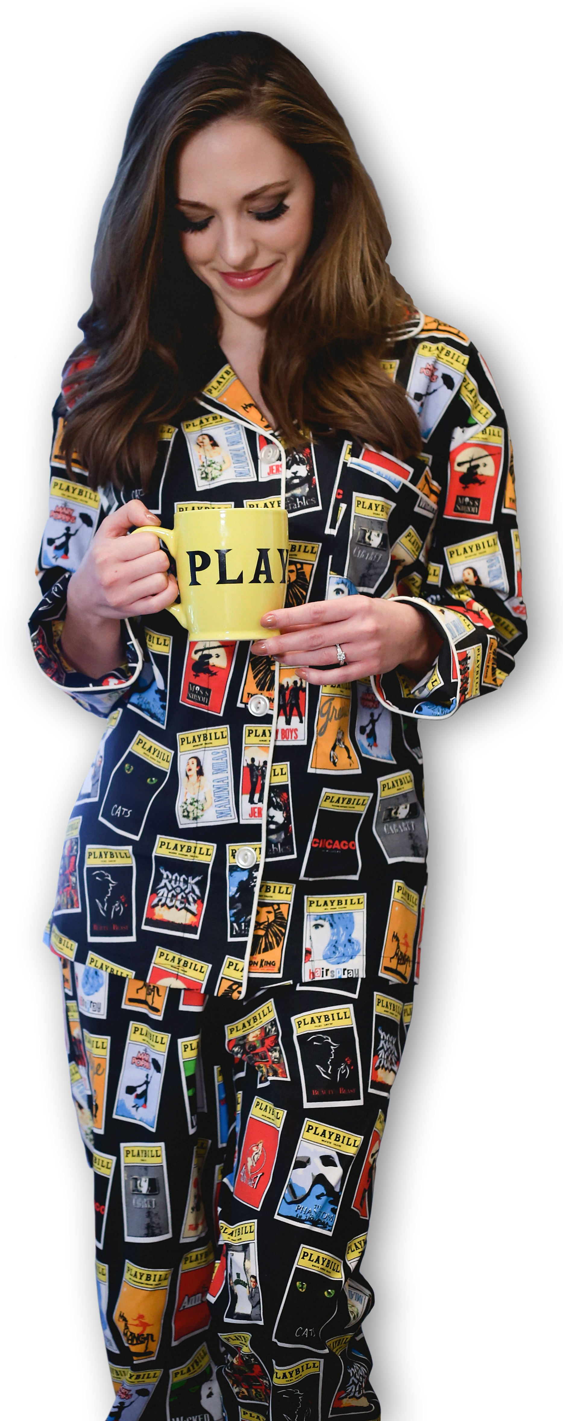 The Black Playbill Pajamas For Women - Playbill Pajamas (1904x4710), Png Download