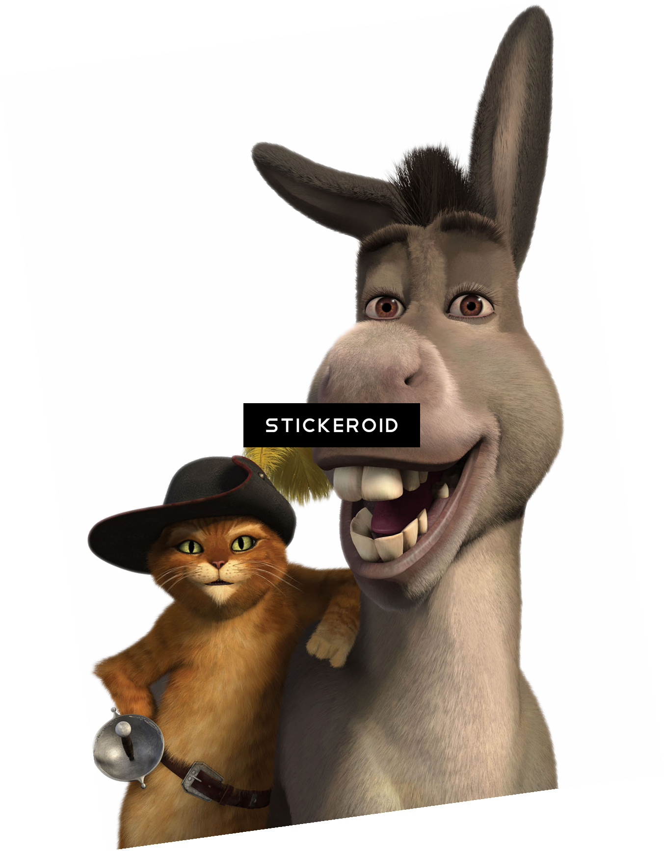 Donkey - Burro Y Gato De Shrek (1353x1735), Png Download