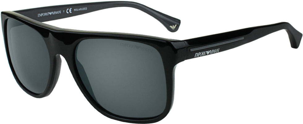 Emporio Armani Ea4014 Black Grey Polarised Sunglasses - Gucci Gg0024s 001 (1000x600), Png Download