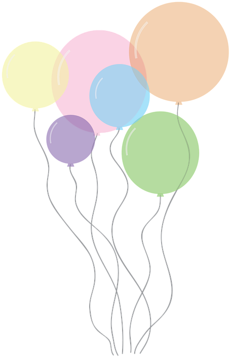 Birthday Background Clipart 5, Buy Clip Art - Transparent Background Pastel Balloons (480x720), Png Download