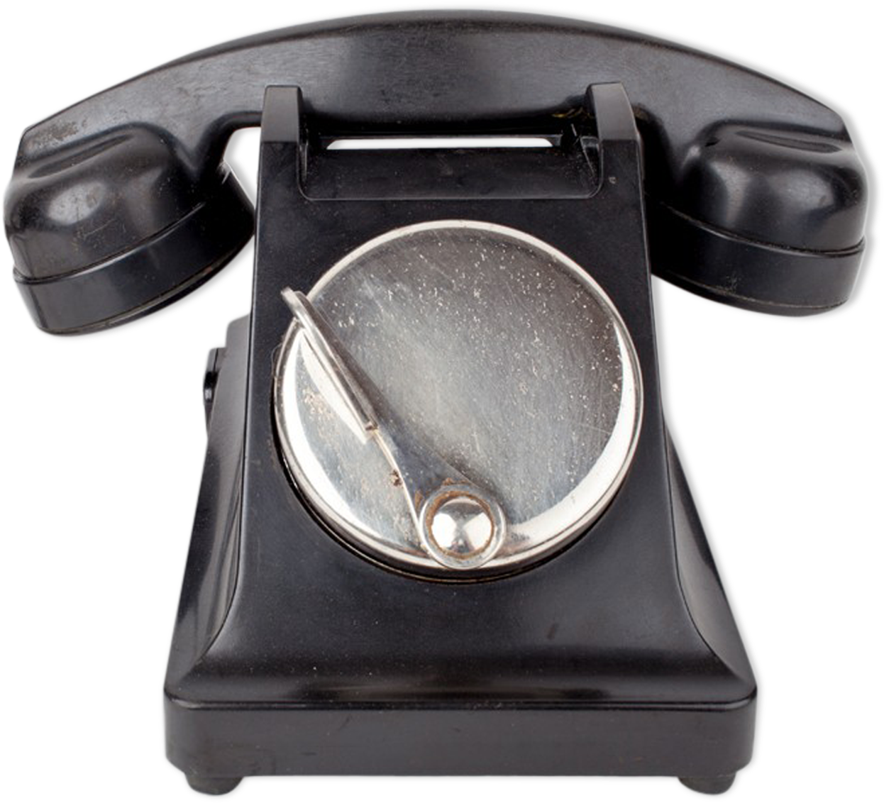 Old Black Bakelite France Ptt Phone With Dial Clamshell - Telephone (1457x1457), Png Download