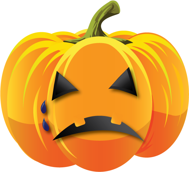 Sadpumpkin - Jack-o'-lantern (681x612), Png Download