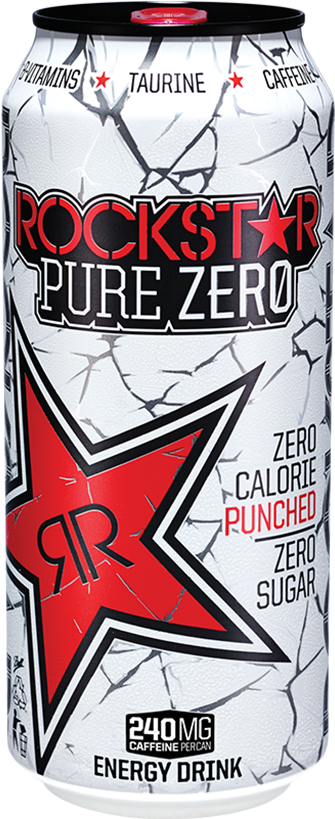 Rockstar Pure Zero Silver Ice Energy Drink 16 Oz Cans (400x900), Png Download