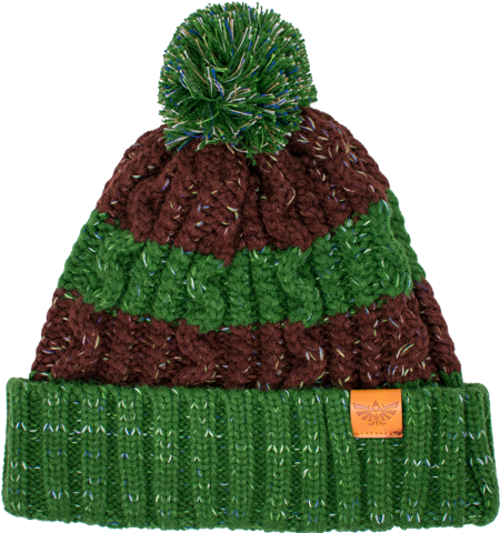 Mi - Knit Cap - Zelda - Green Brown Stripes - Front - The Legend Of Zelda (640x480), Png Download