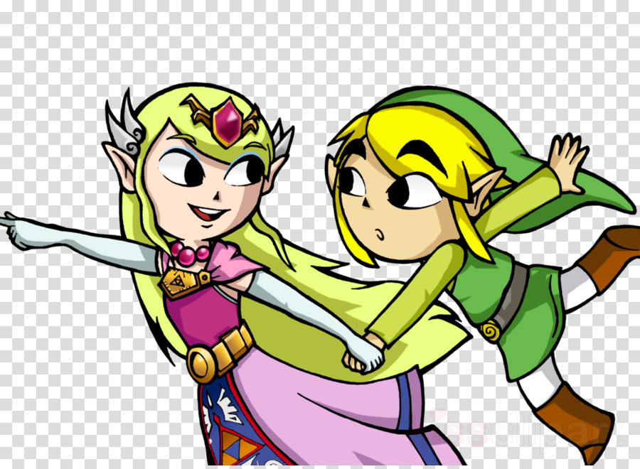 Download Toon Link De Zelda Clipart The Legend Of Zelda - Toon Link And Zelda (900x660), Png Download