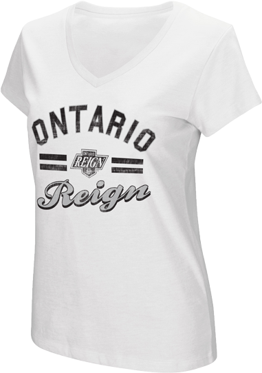 Ontario Reign Women's Primary Logo Hurdle V-neck - Neckline (500x667), Png Download