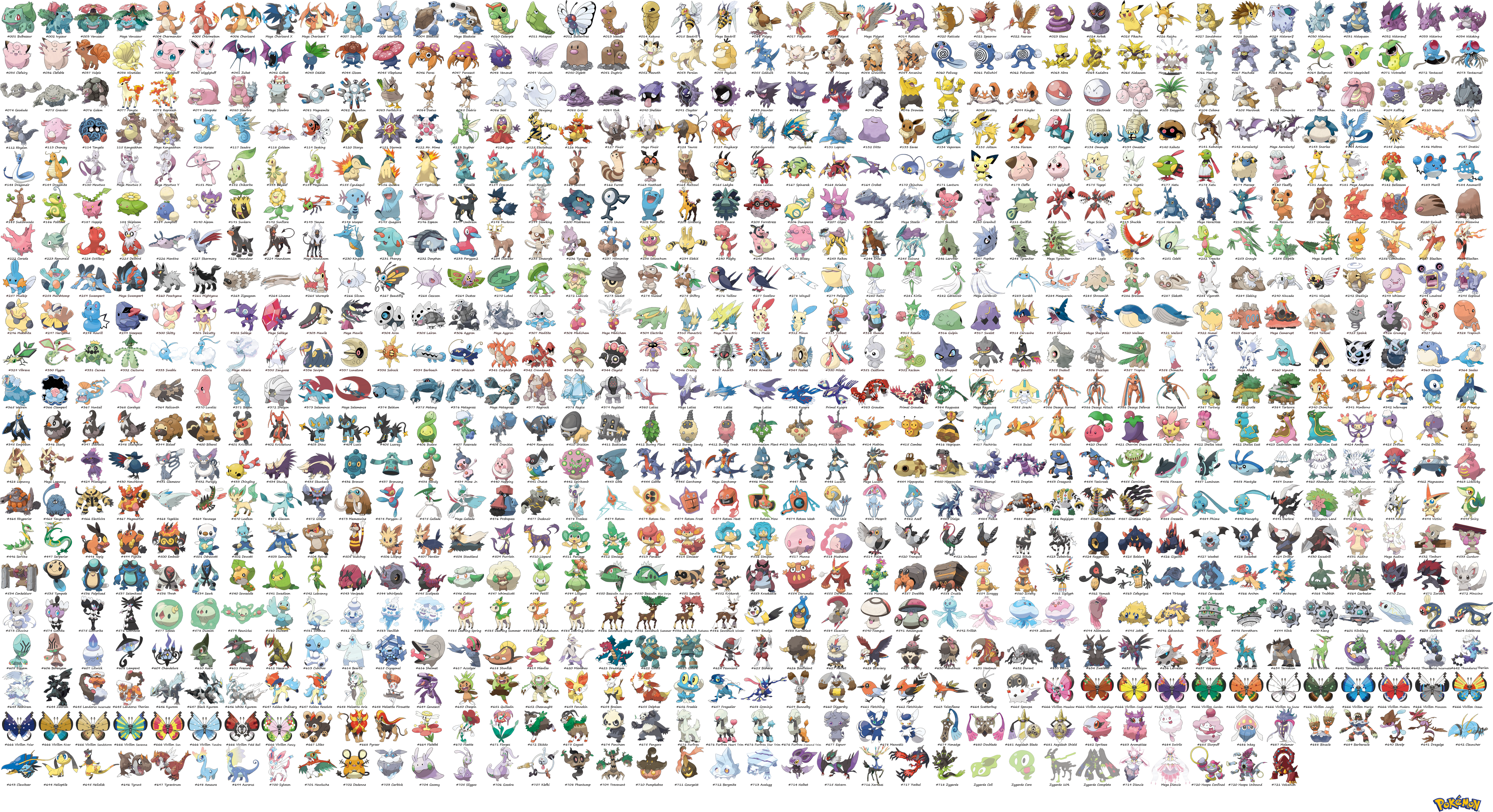 No Caption Provided - All Pokemon By Ken Sugimori (5070x2767), Png Download