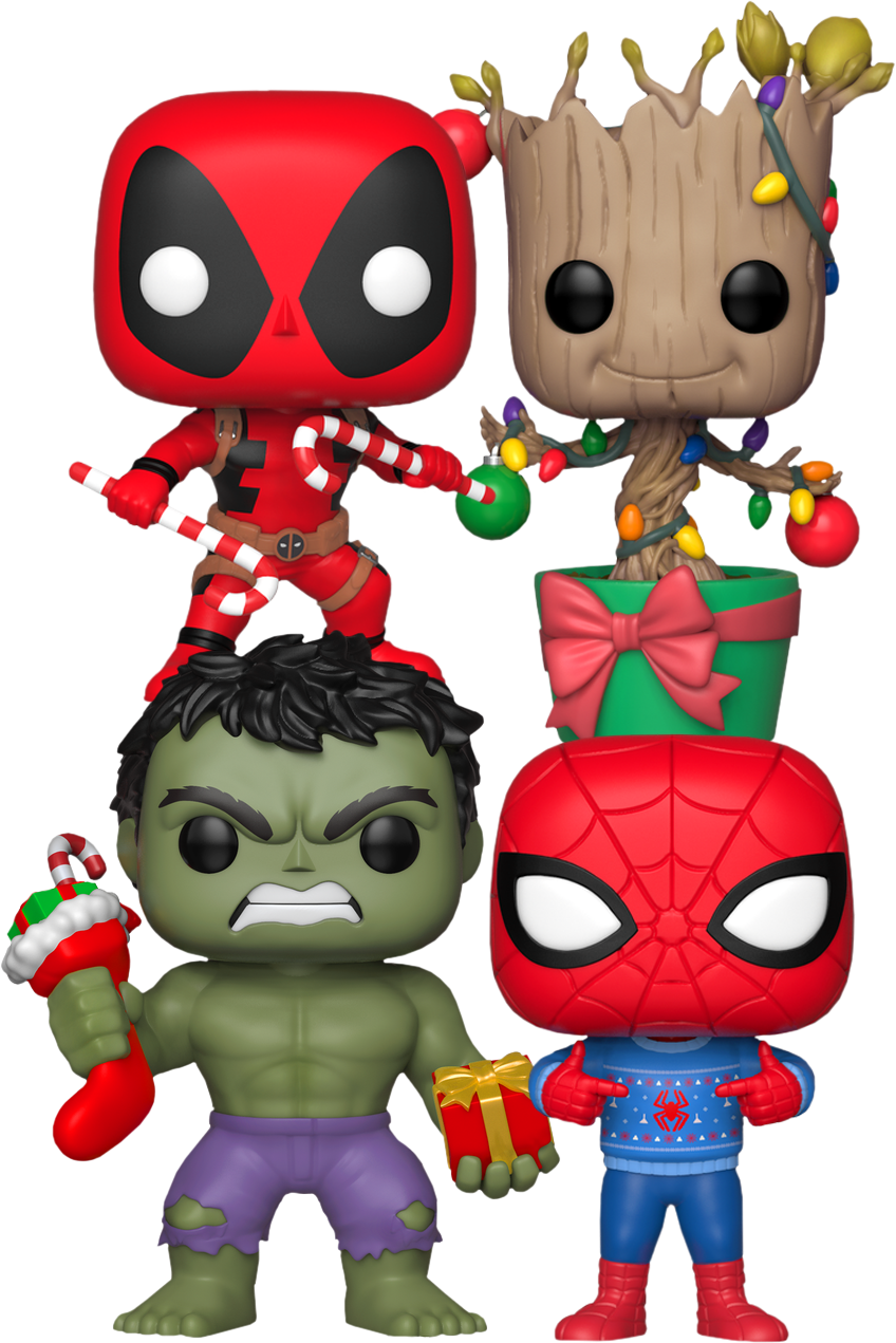 Holiday Funko Pop Vinyl Bundle - Marvel Holiday Funko Pop (848x1271), Png Download