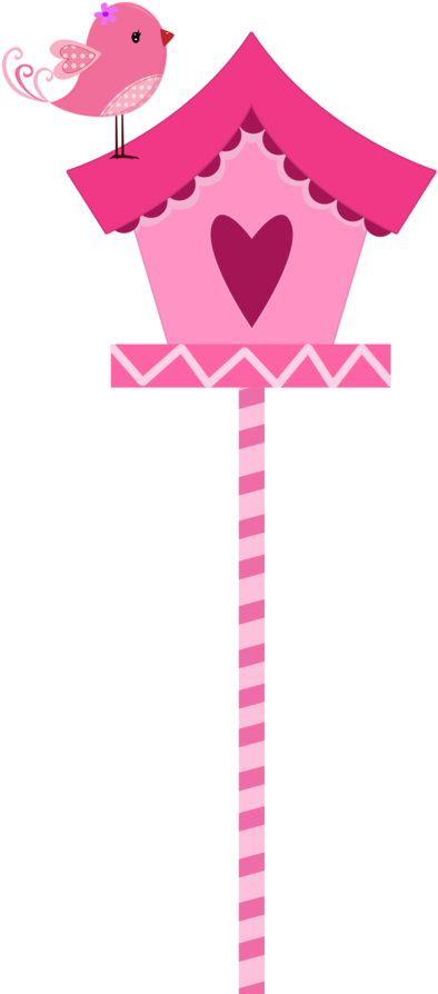 Clipart De Pajaritos Rosa Enamorados - Casinha Jardim Encantado Png (600x900), Png Download