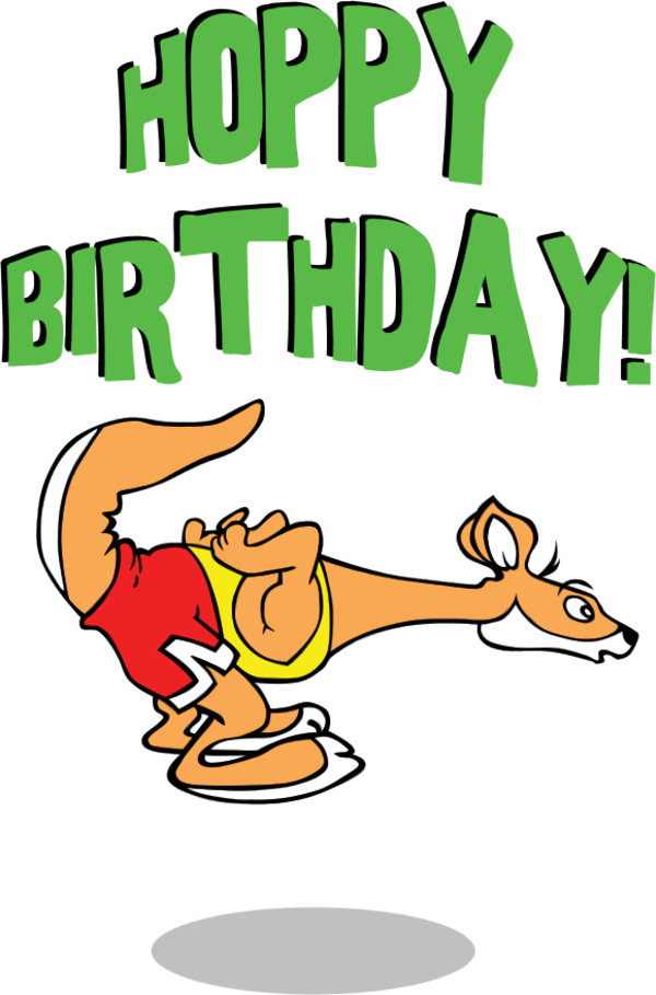 Kangaroo Happy Birthday - Happy Birthday Kangaroo Gif (600x909), Png Download