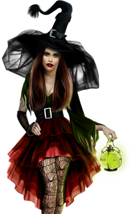 Girl Illustrations, Illustration Girl, Fantasy Witch, - Sexy Halloween Witch Png (455x750), Png Download