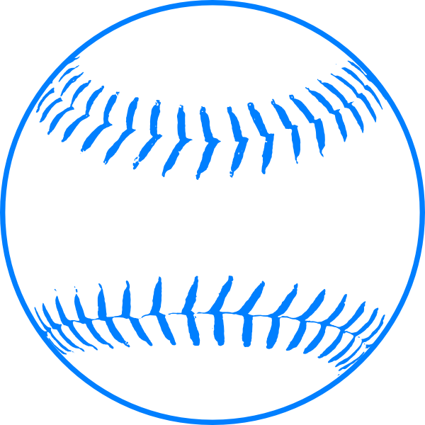 Blue Softball Clip Art At Clker - Blue Baseball Clipart (600x600), Png Download