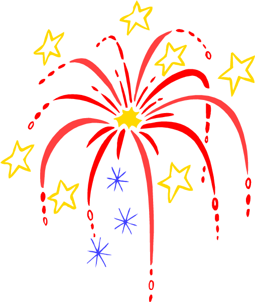 Happy New Year Clip Art - Fireworks Clip Art Black And White (600x600), Png Download