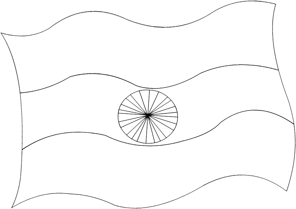 Flag Free Download Best X Clip Art - Outline Images Of Indian Flag (1024x768), Png Download