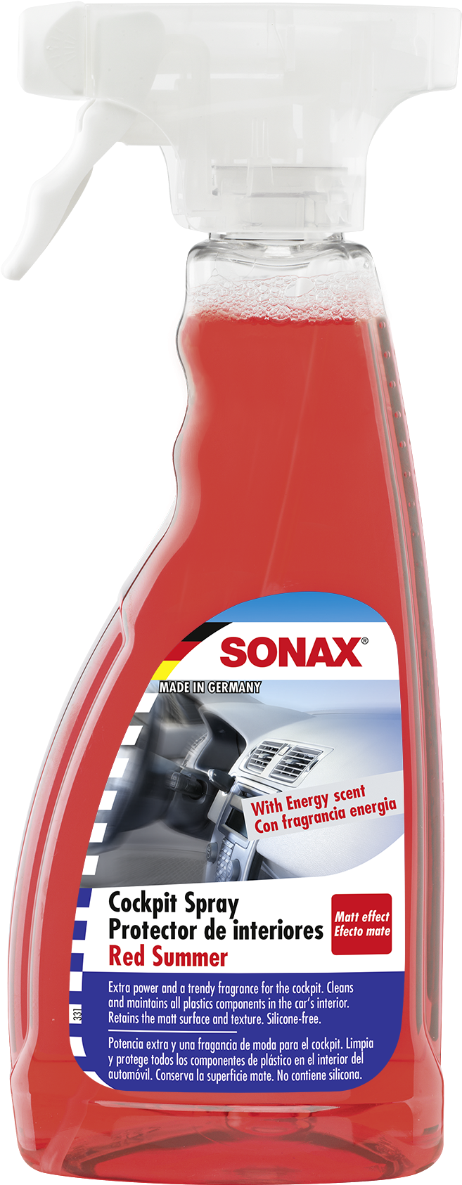 Sonax Cockpit Spray Red Summer - Sonax Protector De Plasticos (778x1772), Png Download