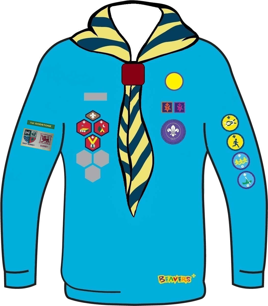 Download Beaver Uniform - Scouts Badge Placement Uk - HD Transparent