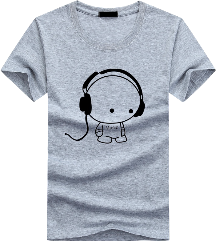3d Anime Funny T-shirts White - Headphones Music Shirts (800x800), Png Download