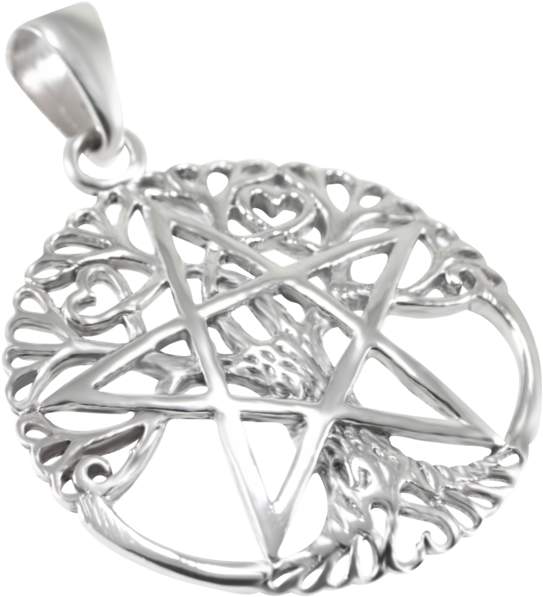 Árbol De La Vida Con Pentagrama Grande - Silver (1024x1024), Png Download