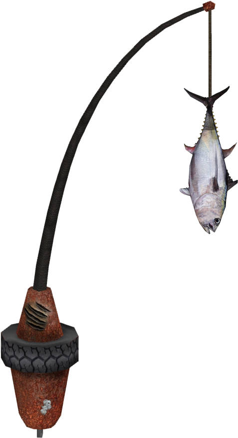 Very Large Rod Buoy With Yellowfin Tuna - Tuna (876x876), Png Download