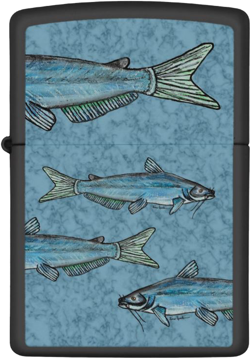 Blue Catfish Zippo Lighter - Blue Catfish (826x855), Png Download