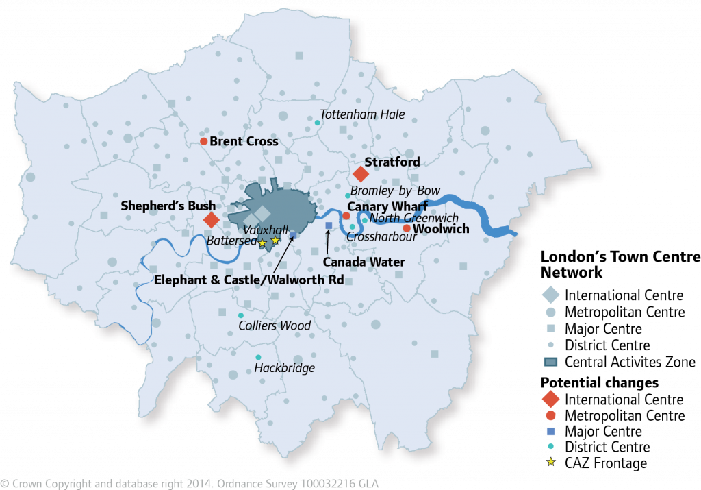 1 Potential Future Changes To The Town Centre Network - London's Lost Rivers Map (1024x715), Png Download